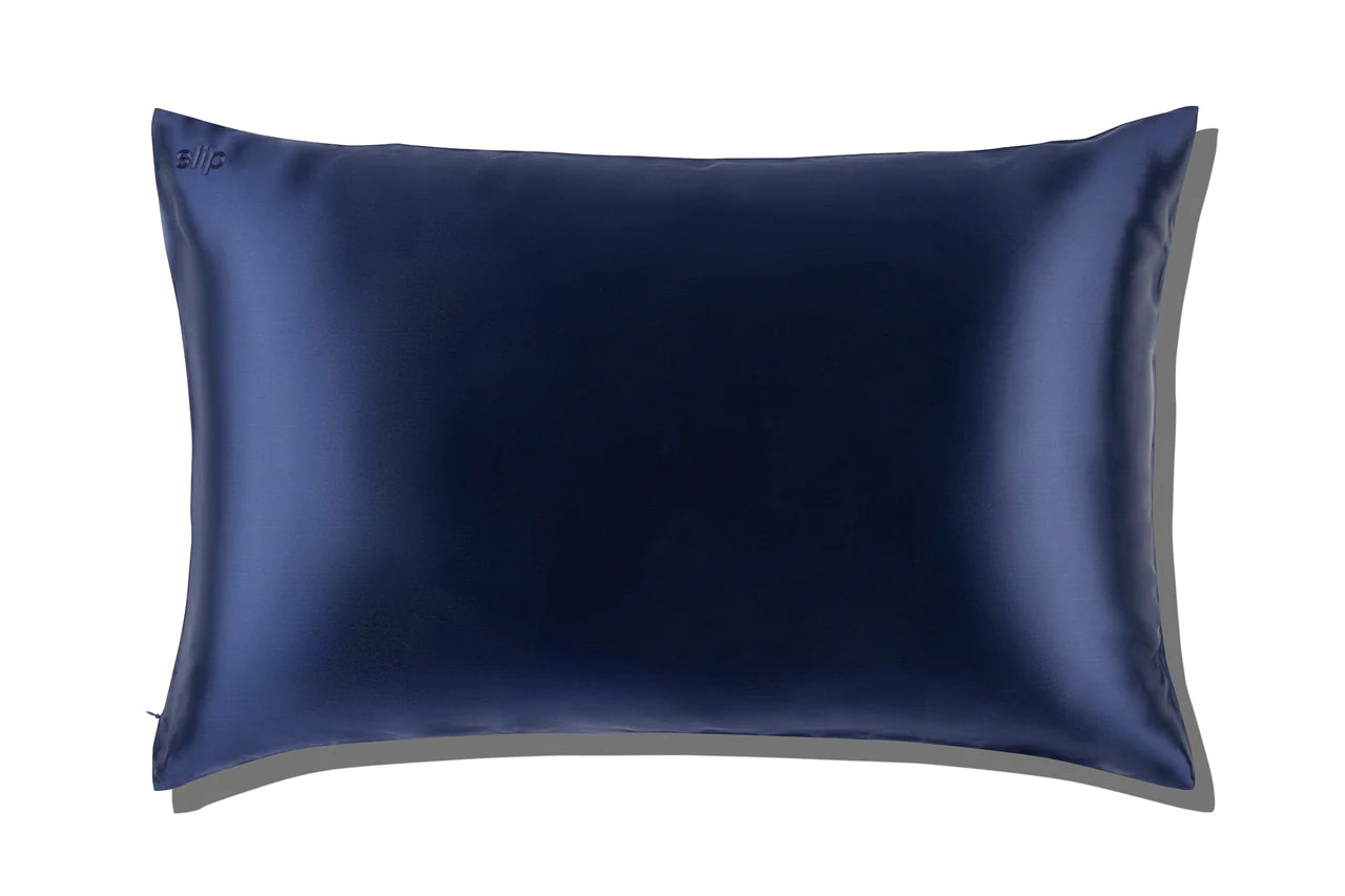 SLIP NAVY QUEEN ZIPPERED PILLOWCASE