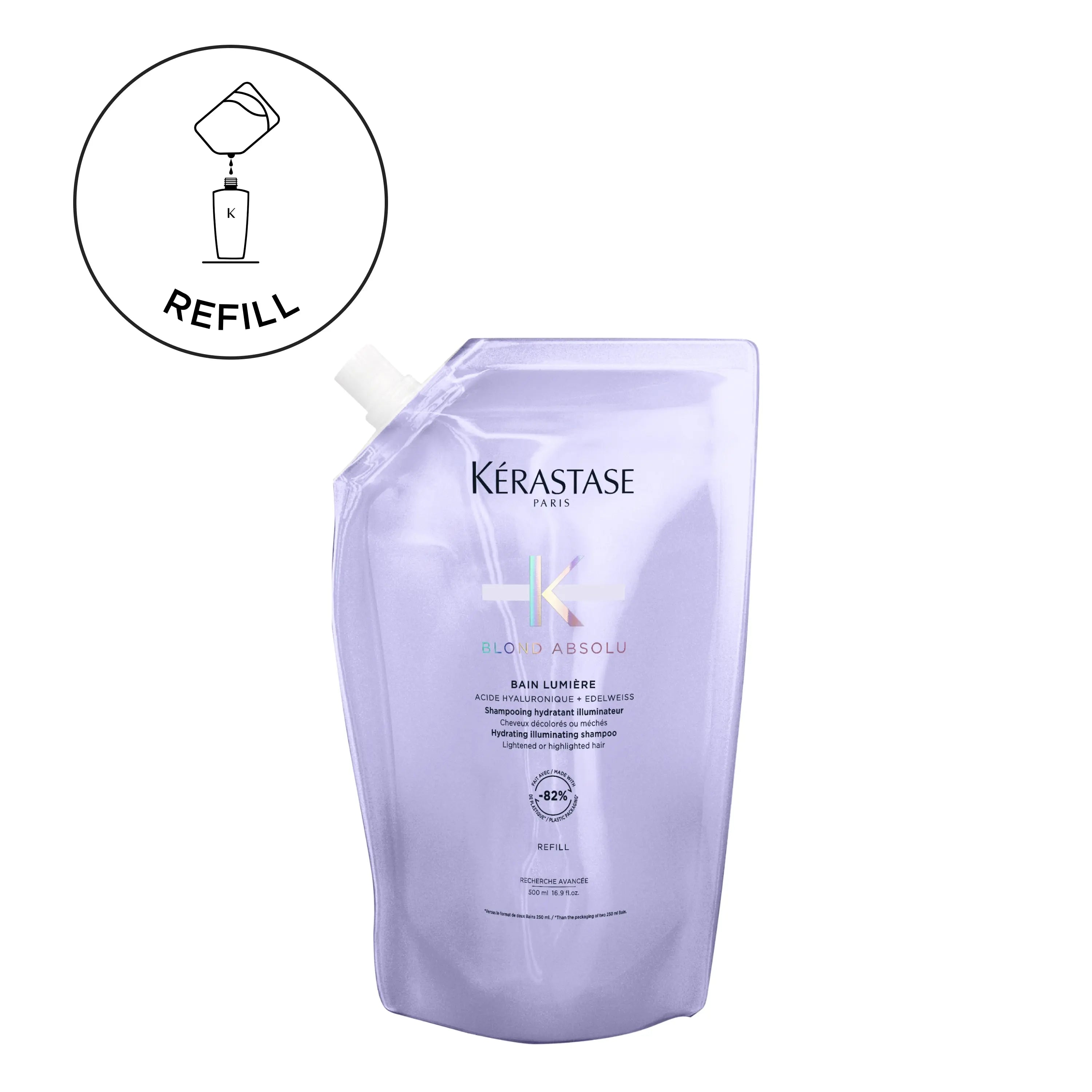 Kérastase Blond Absolu Bain Lumiére Refill Shampoo Pouch For Lightened and Highlighted Hair 500ml