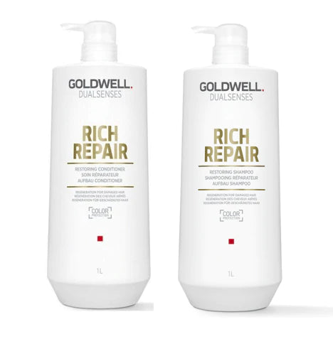 Goldwell Dualsenses Rich Repair 1 Litre Shampoo and Conditioner Bundle