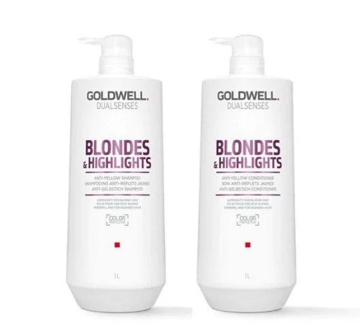 Goldwell Dualsenses Blondes and Highlights 1 Litre Shampoo and Conditioner Bundle