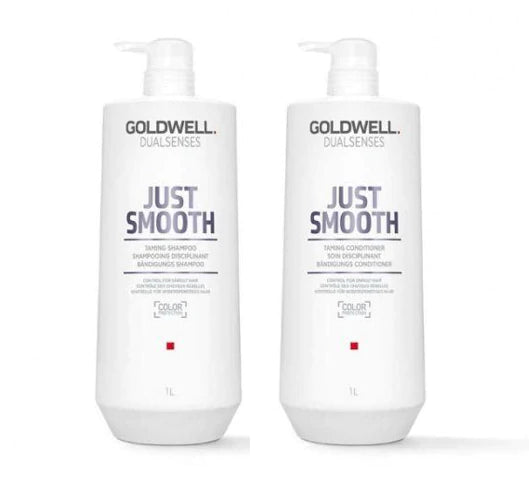 Goldwell Dualsenses Just Smooth 1 Litre Taming Shampoo and Conditioner Bundle