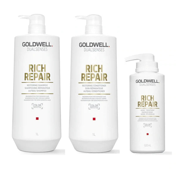 Goldwell Dualsenses Rich Repair Big Bottle Trio Bundle
