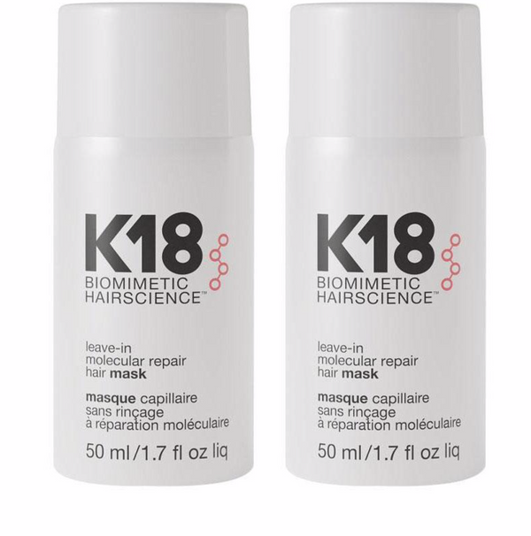 K18 Leave-In Molecular Repair Hair Mask 2 x 50ml Bundle